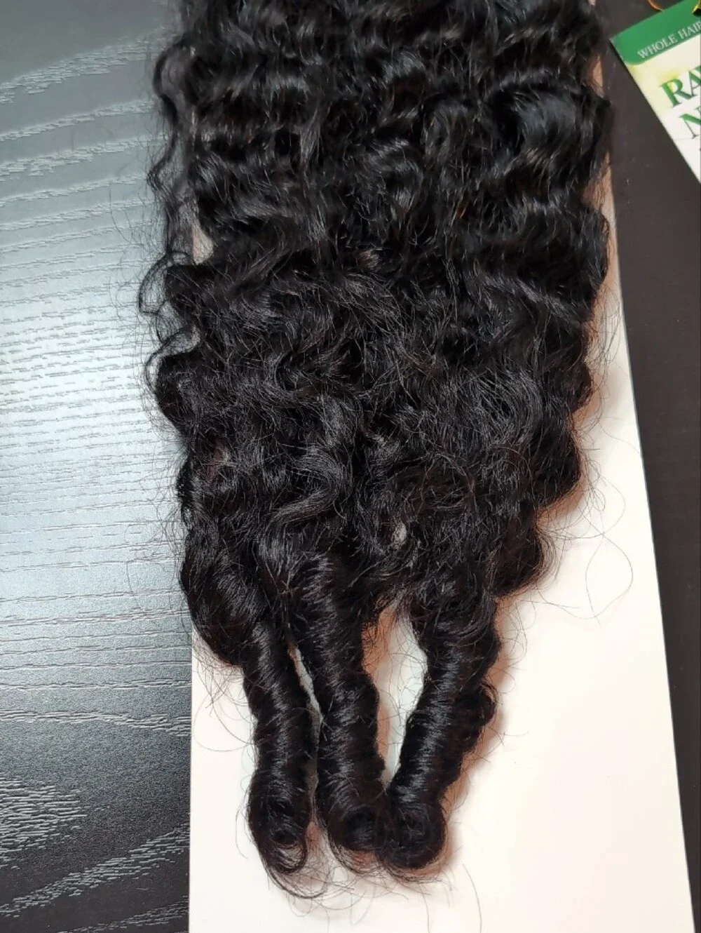 18 In 50 G Burmese Curly Human Feather Crochet Hair Natural Black